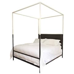 Two-Tone Iron Canopy Bed - Queen Size 4