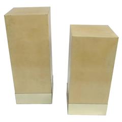 Pair of Italian Column Side Tables by Aldo Tura from 1980 10