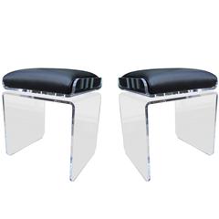 Pair of Swivel Benches by Charles Hollis Jones from the "Waterfall" Line