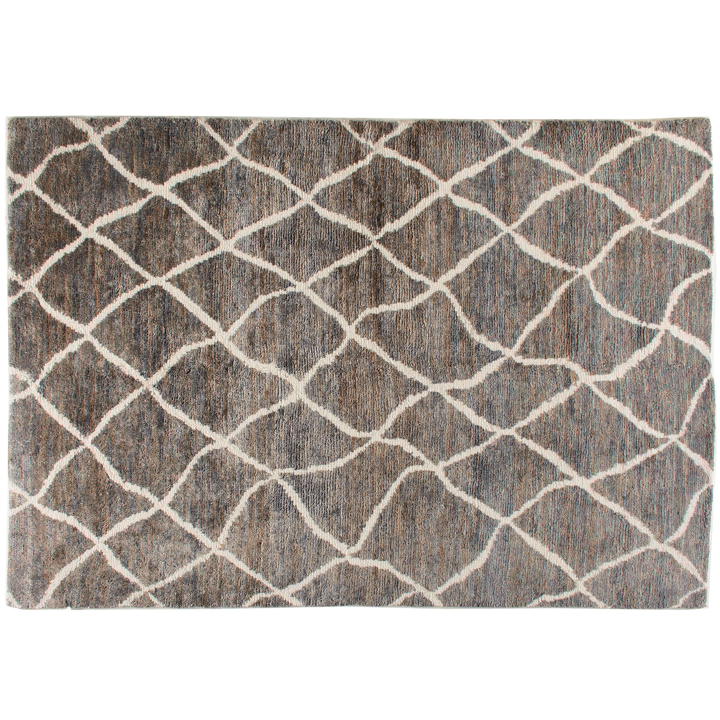 Hand-Knotted Moroccan Stark Rug For Sale