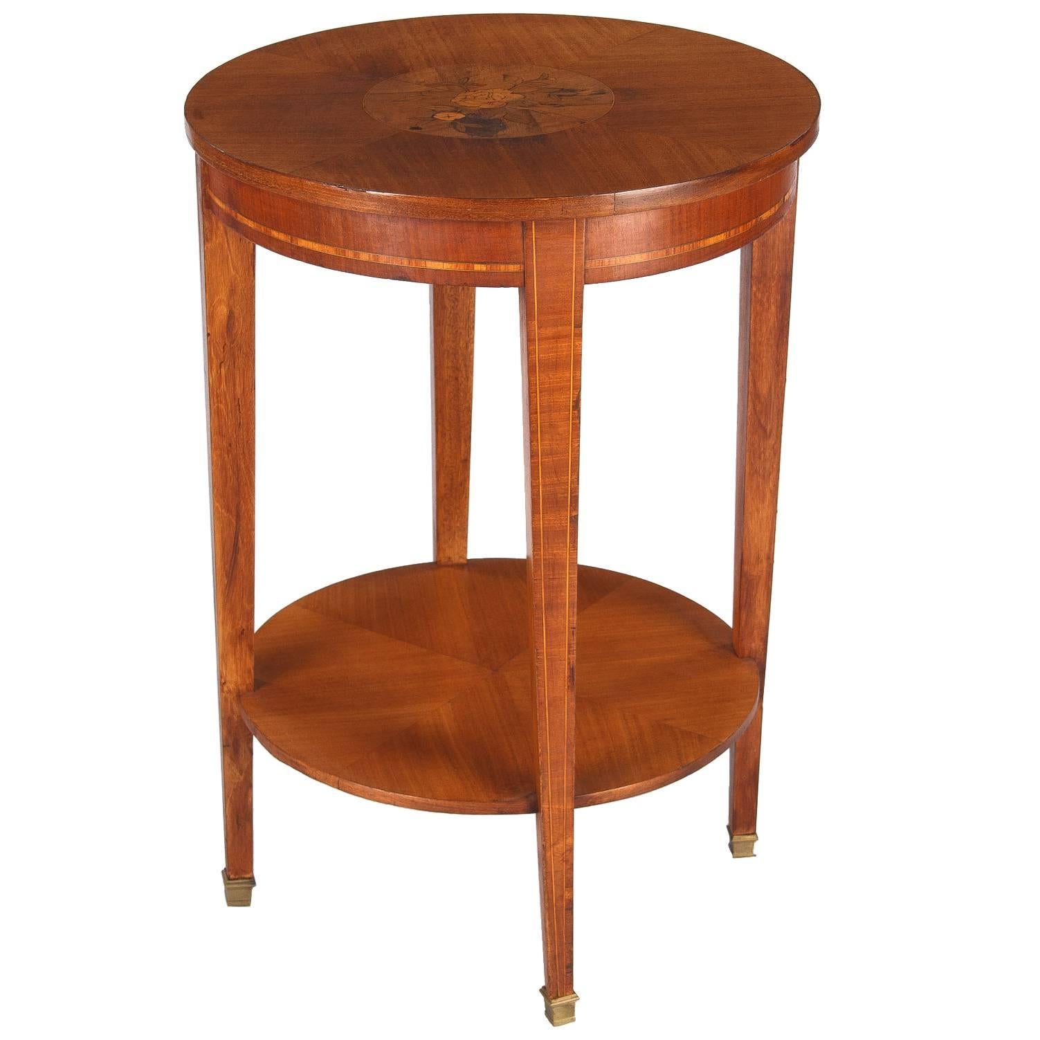 French Louis XVI Style Mahogany Side Table, 1900s