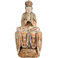 Antique Very finely Carved 17th Century Kwan Yin