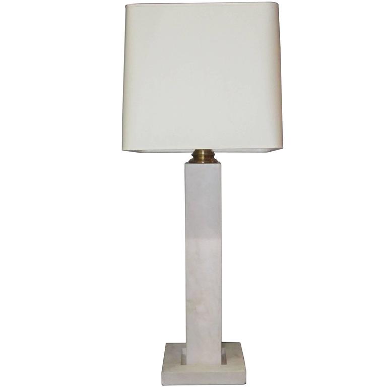 Mid Century Tall White Marble Table Lamp By Yann Vlug Belgium For Mid Century Tall White Marble Table Lamp By Yann Vlug Belgium For