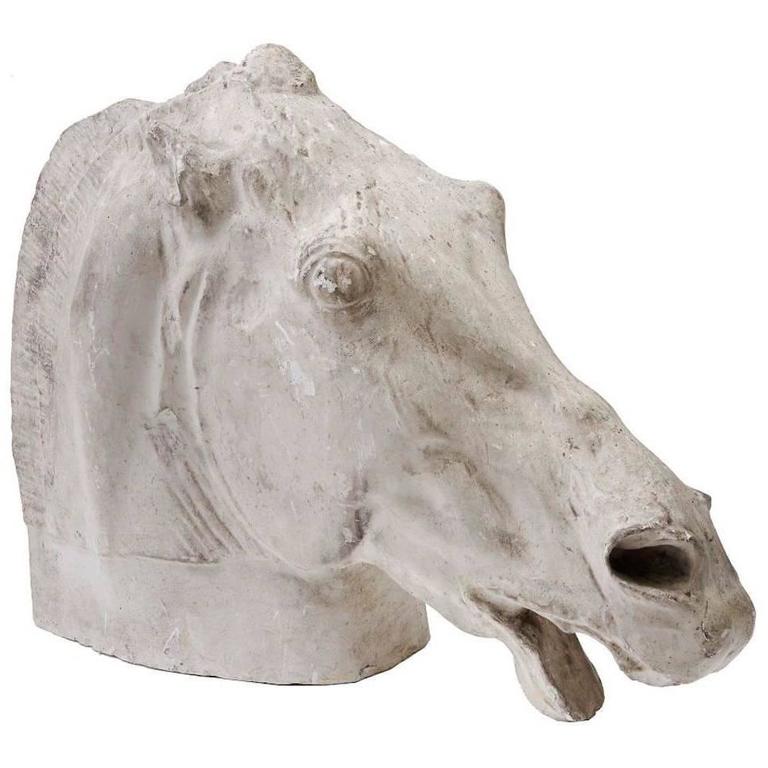 1920s English Plaster Horse Head Sculpture at 1stDibs