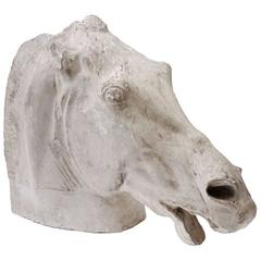 1920s English Plaster Horse Head Sculpture