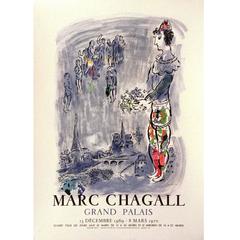 Vintage French Mourlot Exhibition Poster for Chagall, Paris, 1970