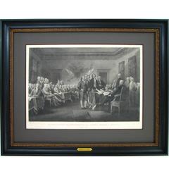 Declaration of Independence by John Trumbull First Edition Engraving, circa 1823