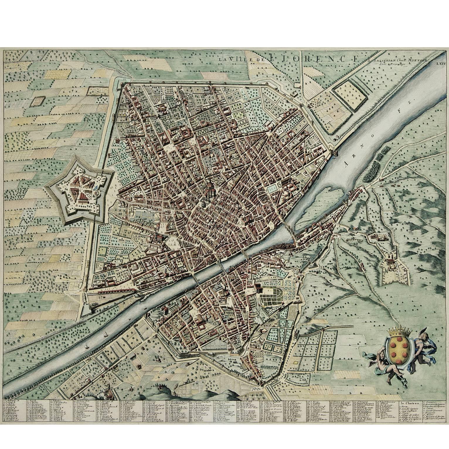 La Ville de Florence Map, 1690 For Sale
