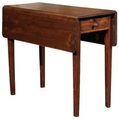 English Walnut Drop-Leaf Side Table