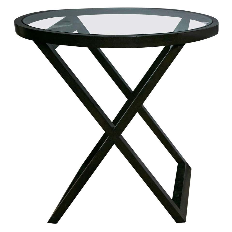 Black Ralph Lauren Mercer Street Lacquered Bistro Or Lamp Table With ...