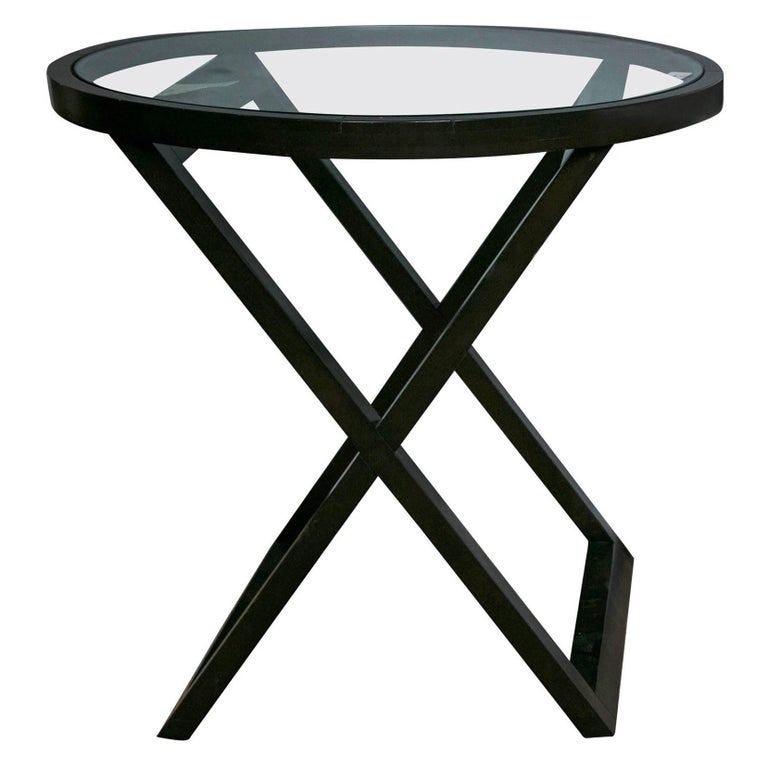 Black Ralph Lauren Mercer Street Lacquered Bistro Or Lamp Table With