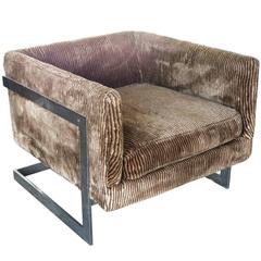 Milo Baughman Floating Cube Club Chair for Thayer Coggin