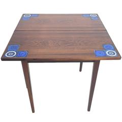 Danish Rosewood Flip Top Game Table for Illums Bohligus