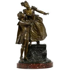 Tiffany & Co. French School Bronze Sculpture of Courting Couple, circa 1890-1910