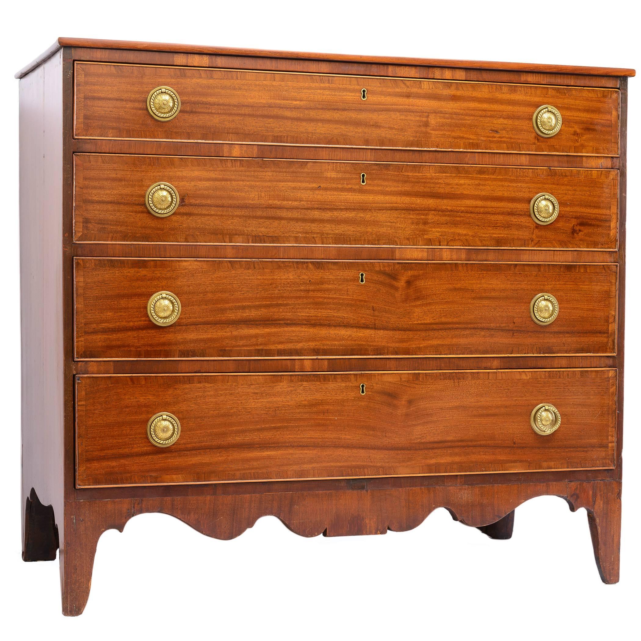 American 18th Century Federal Mahogany Chest of Drawers
