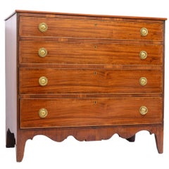 Antique American 18th Century Federal Mahogany Chest of Drawers
