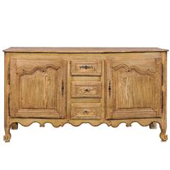 Early 19th Century French Louis XV Style Pickled Oak Enfilade