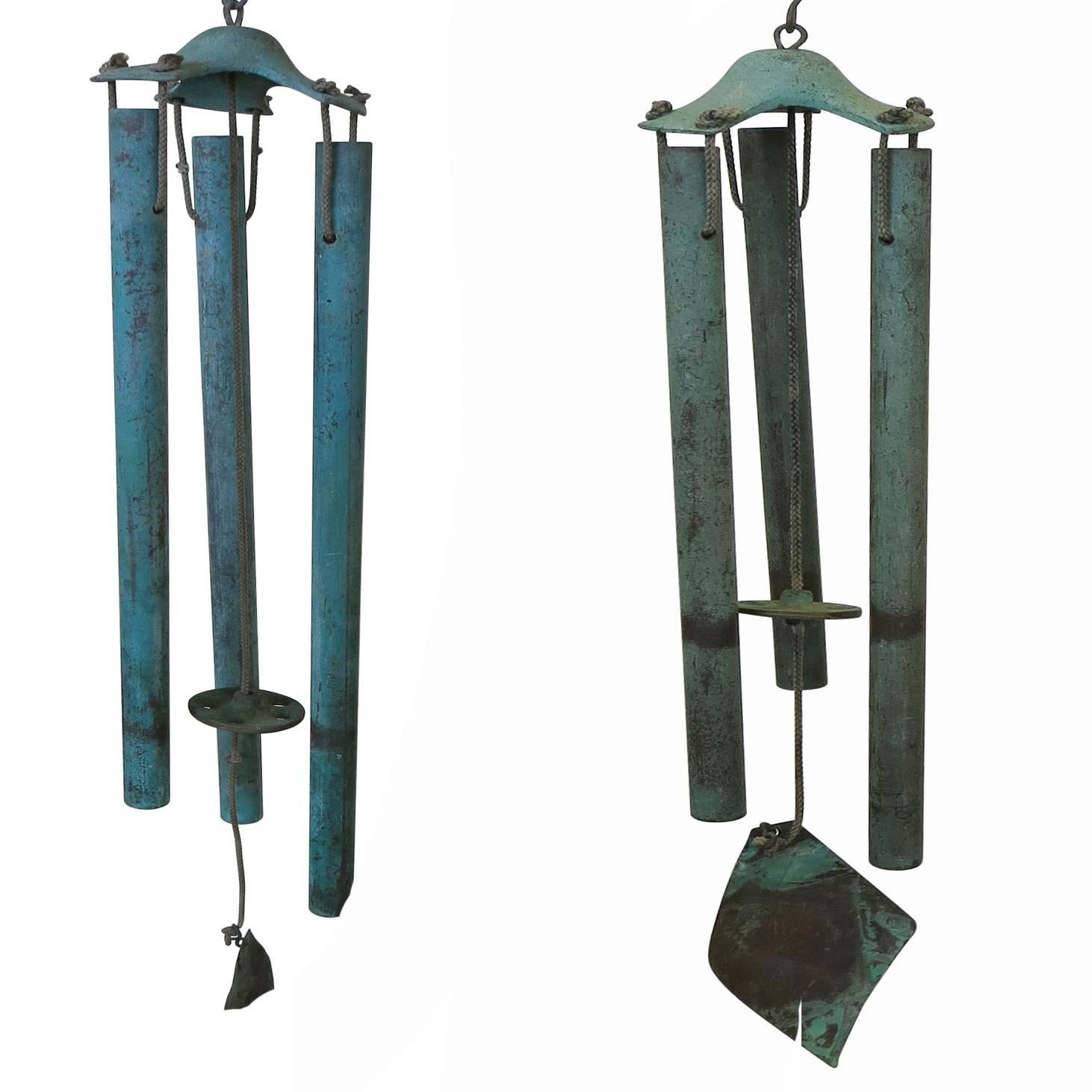 Bronze Modernist Wind Chimes by Walter Lamb