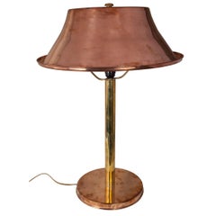 Vintage Brass and Copper Table Lamp from Mid-Century Ship's Stateroom