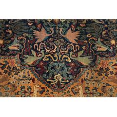 Antico tappeto persiano Tabriz del 1870 tessuto per ordine del principe Shahrukh Mirza, 13x21