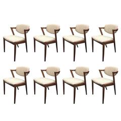 Set of 8 Teak "Model 42" Dining Chairs by Kai Kristiansen Set of 8 Teak "Model 42" Dining Chairs by Kai Kristiansen
