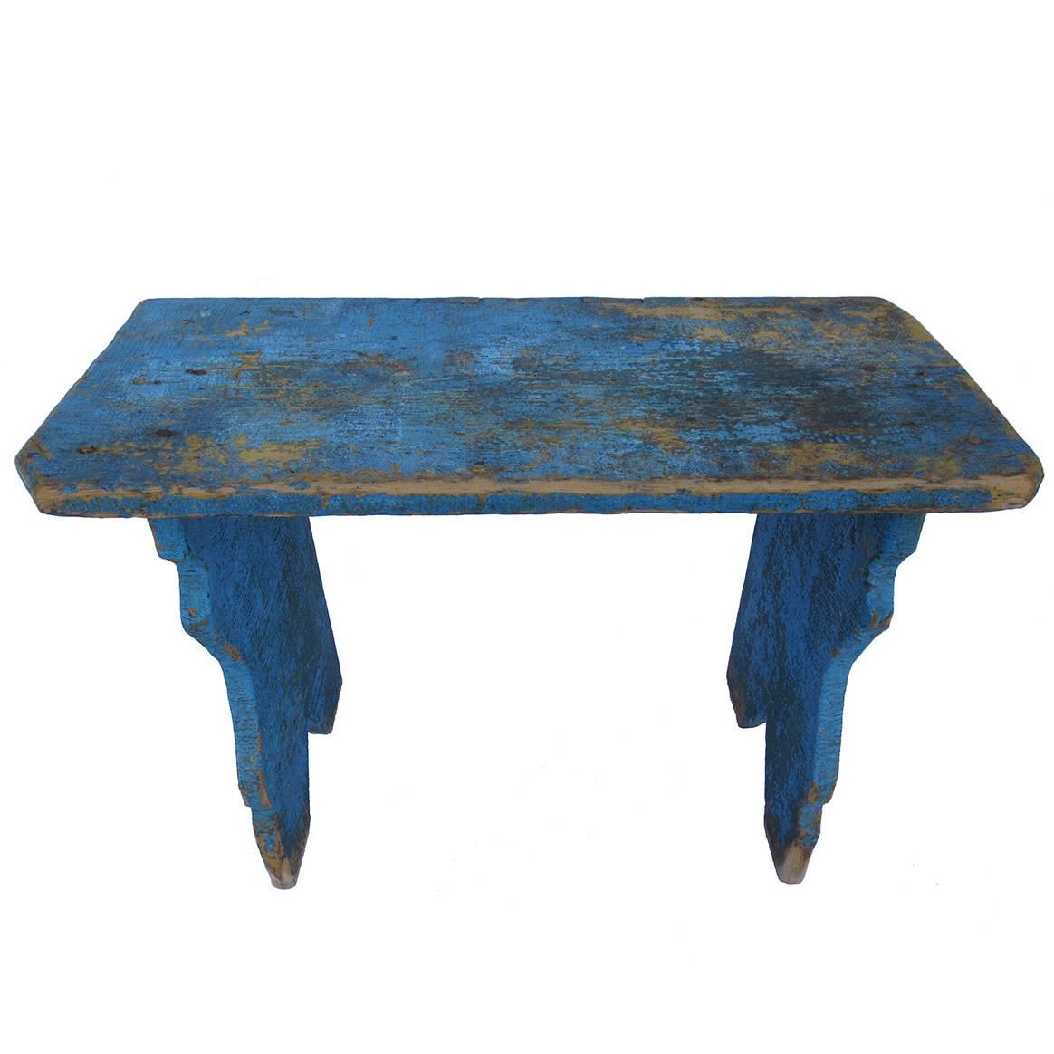 Early 1900 Blue Bench