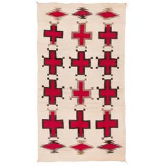Vintage Trading Post Rug with Spider Woman Crosses, Navajo, Early 20th Century
