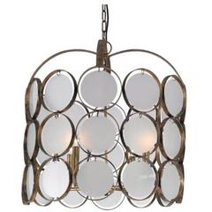 Gold & Glass Panel Chandelier