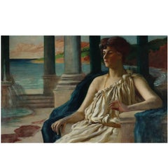 19th Century Oil on Canvas, Classical Lady