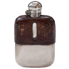 Petite Leather and Silver Plated Flask
