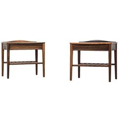 Pair of Bedside Tables, High Quality, in Brazilian Rosewood