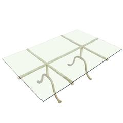 Wrought Iron and Glass Coffee Table