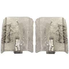 Pair of Angelo Brotto Sconces with Murano Glasses, Italy, 1970s