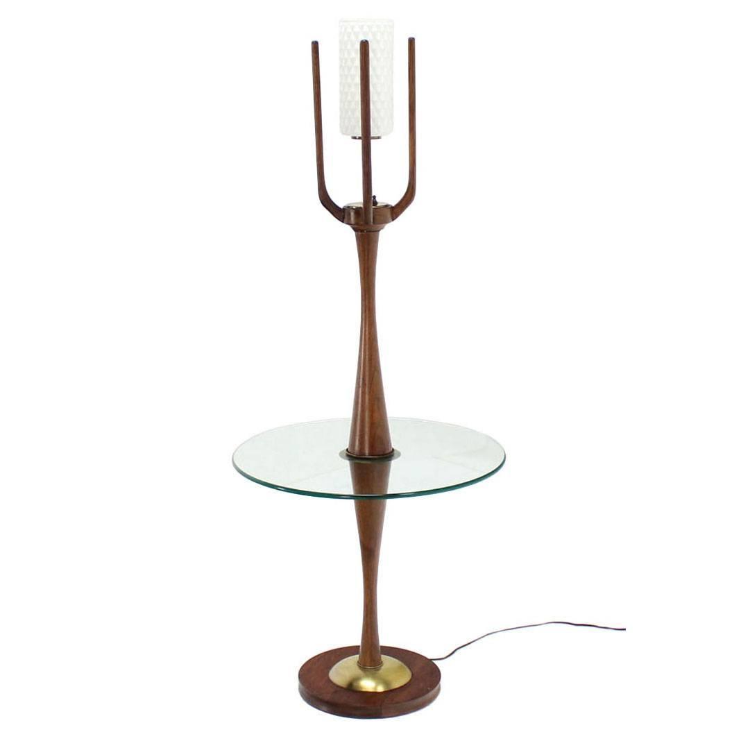 Sculptural Mid Century Modern Floor Lamp with Built In