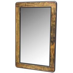 Mastercraft Bernhard Rohne Acid Etched and Black Lacquer Sculptural Mirror 