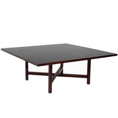 Large Square Rosewood Dining Table from Brazil