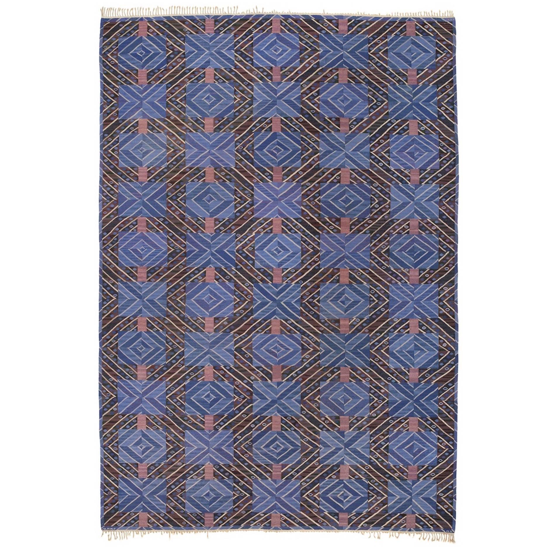 Mid 20th Century Blue Marta Maas-Fjetterström Rug