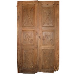 Used entrance Walnut Double Door, to restored, '800 Italy