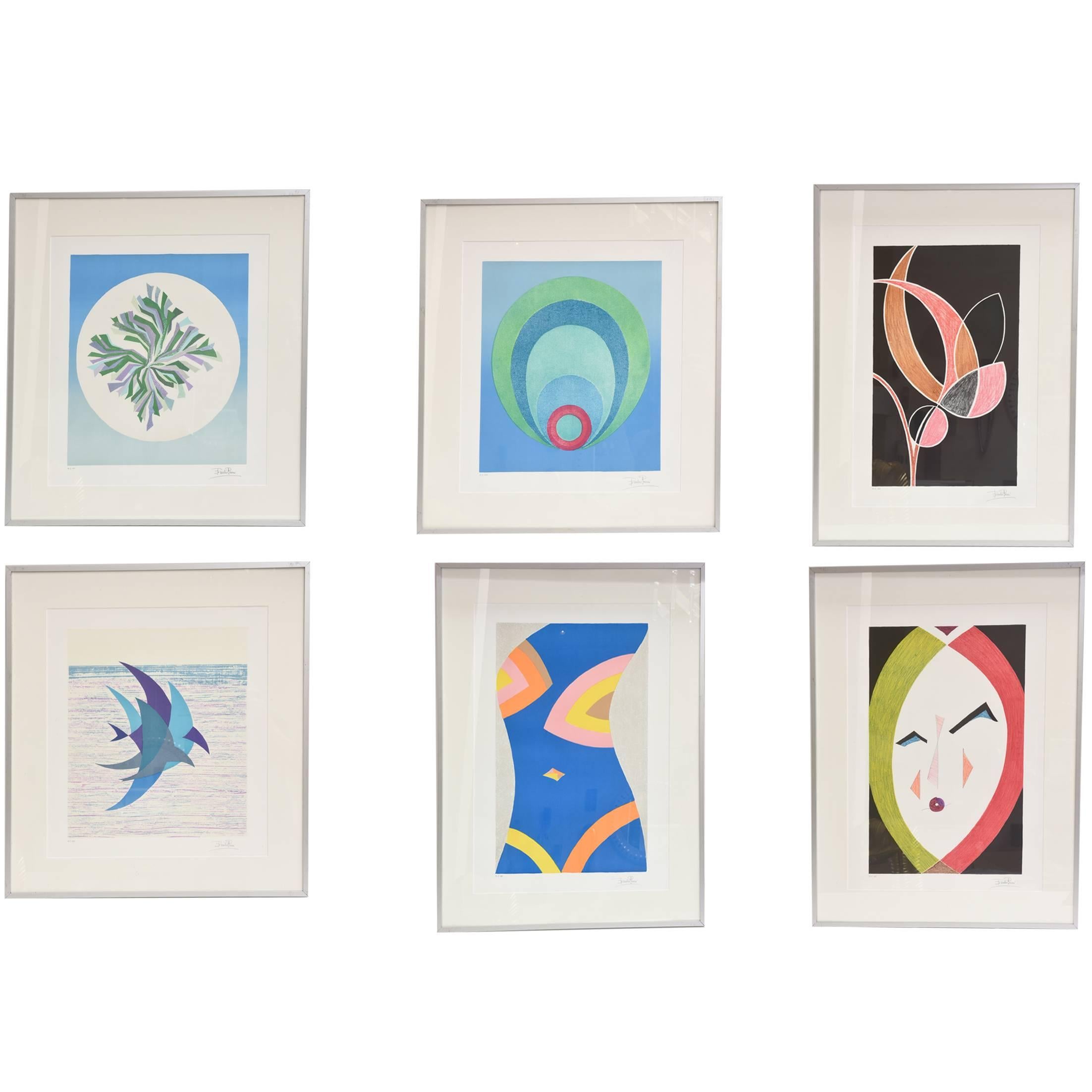 Set of Six Original Emilio Pucci Lithographs, "The Art of Emilio Pucci"
