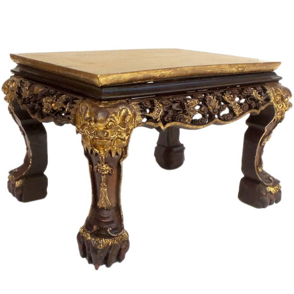 Chinese Export Parcel-Gilt Table For Sale