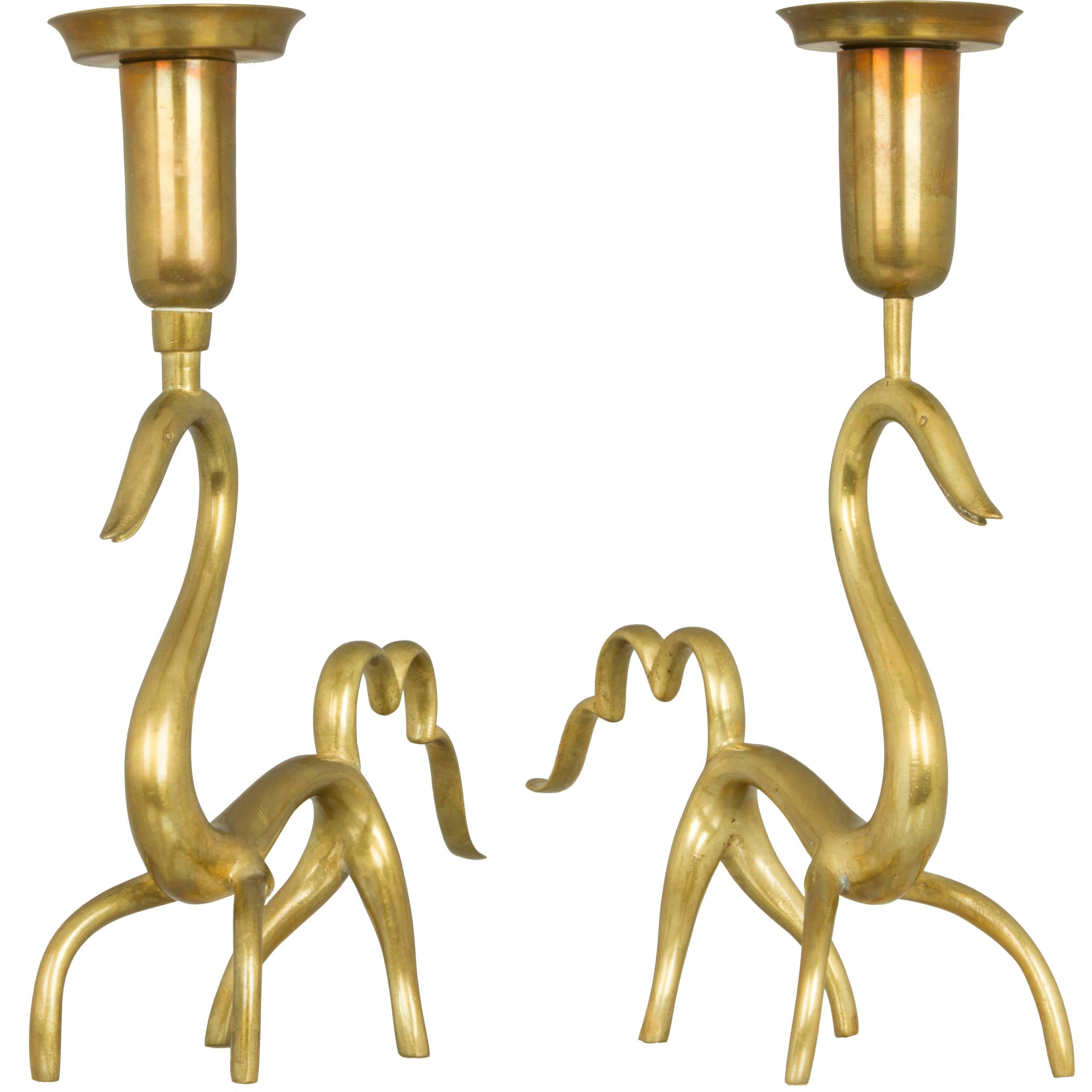 Pair of Austrian Art Deco Figural Candlesticks For Sale