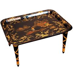 Antique 19th Century Papier Mâché Tray on Stand 3