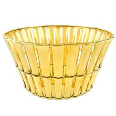 Tiffany & Co. Gilded Sterling Bamboo Pattern Basket 2