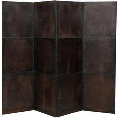 Spanish Dark Brown Leather Screen