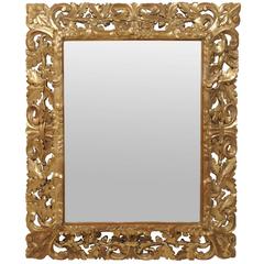 19th Century French Gilded Mirror with Carved Frame 1