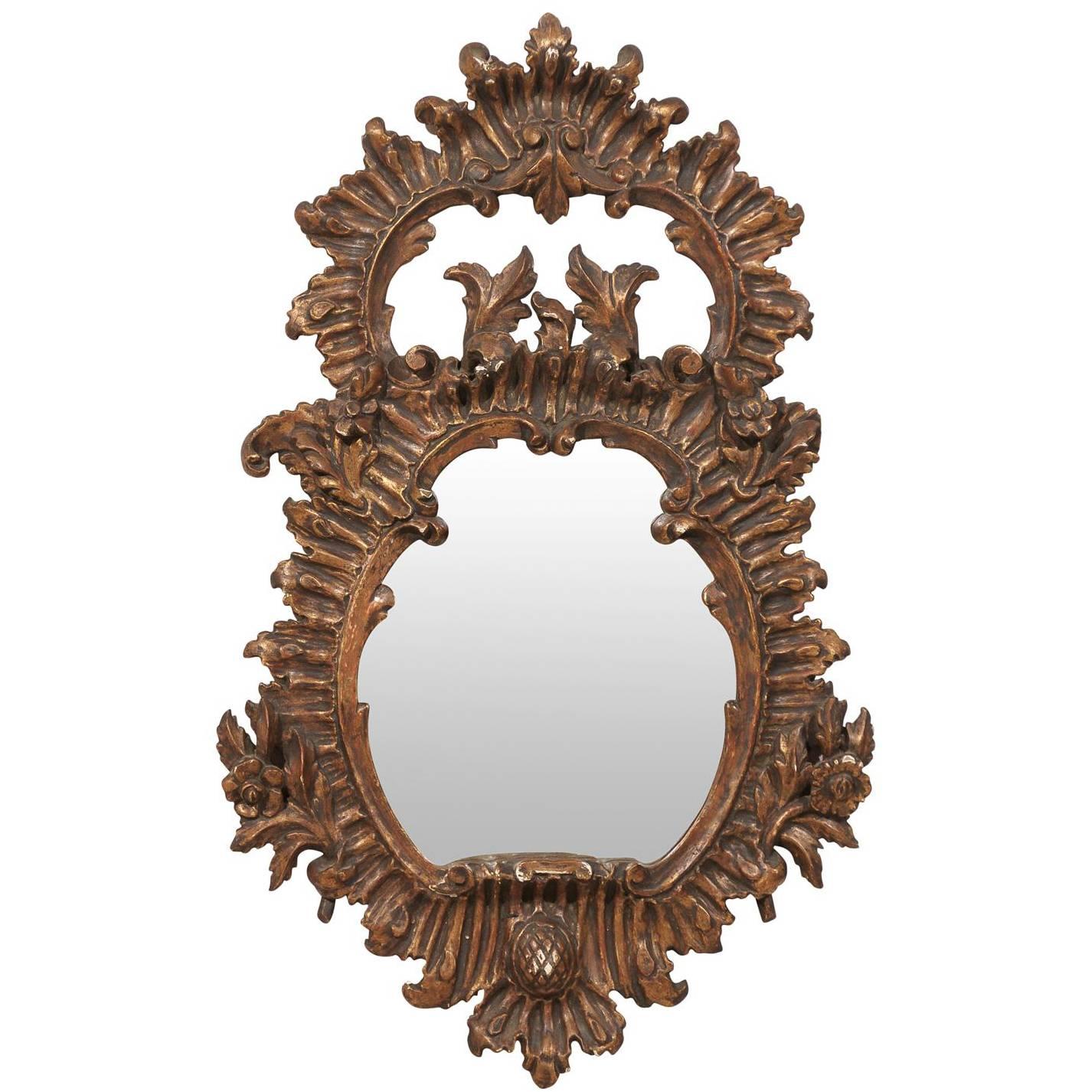 Italian 19th Century Carved Wood Mirror