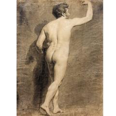Nude Male Figure Attributed to Achille Deveria