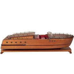 Fabulous Folk Art Motor Boat Model