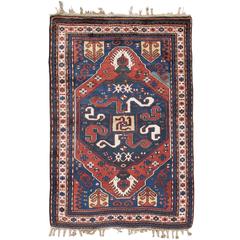 Late 19th Century Red and Blue Cloudband Karabagh Rug