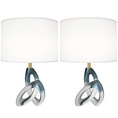 Pair of Sculptural Ceramic Lamps